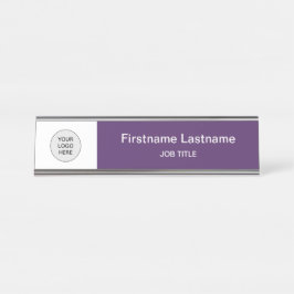 Donker Paarse Uw Logo Modern Bureaunaam Bord Bureau Naambordje