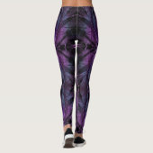 Donker Paarse Violet Feather Textuur Leggings (Achterkant)