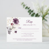 Donker Paarse w/Gold Outline Rozen Paarse RSVP (Staand voorkant)