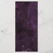 Donker Paarse Waterverf & Roos Gouden Bruiloft Men Menu (Achterkant)