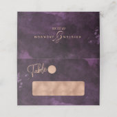 Donker Paarse Waterverf & Roos Gouden Lijstnummer Plaatskaartje (Buitenkant ongevouwen)