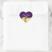 Donker Paarse Wavy Gold met Logo Monogram Dank U Hart Sticker (Tas)