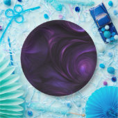 Donker Paarse wervelontwerp Papieren Bordje (Feest)