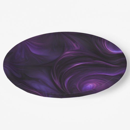 Donker Paarse wervelontwerp Papieren Bordje (Gekanteld)