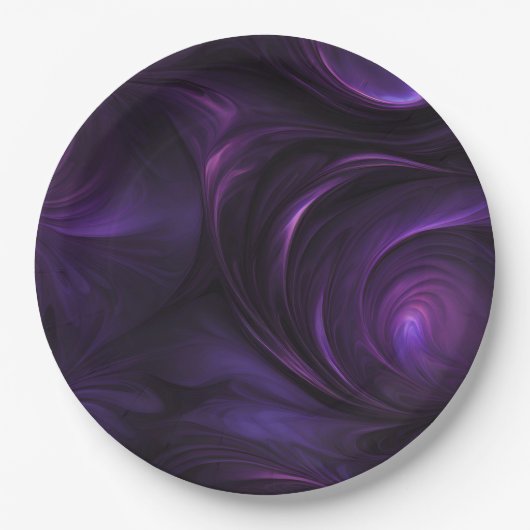 Donker Paarse wervelontwerp Papieren Bordje (Voorkant)