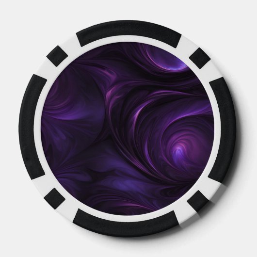 Donker Paarse wervelontwerp Poker Chips (Achterkant)