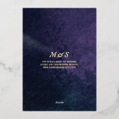 Donker Paarse Wildbloemen Herfst Winter Bruiloft Folie Uitnodiging (Achterkant)