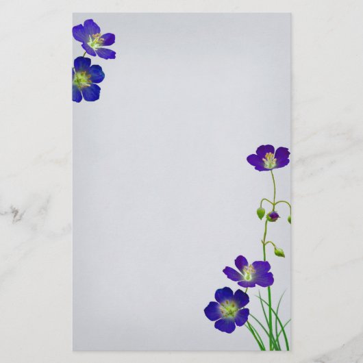 Donker Paarse Wilflower bruiloft Briefpapier (Voorkant)