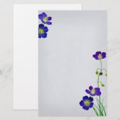 Donker Paarse Wilflower bruiloft Briefpapier (Voorkant / Achterkant)