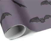 Donker Paarse Witchy Gothic Bat Halloween Gift Cadeaupapier (Rol Hoek)