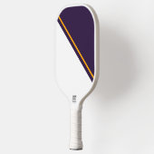 Donker Paarse witte kleur Block Bold Yellow Stripe Pickleball Paddle (Links)