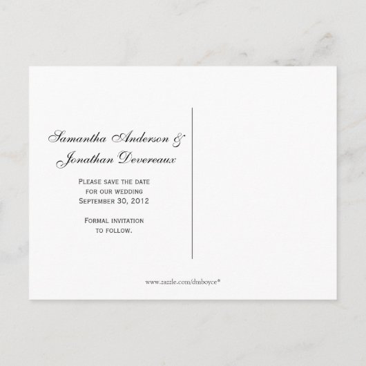 Donker Paarse Zilver Bewaar de datum Aankondigingskaart (Achterkant)