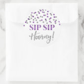 Donker Paarse Zilveren Confetti Sip Hooray Ronde Sticker (Tas)