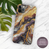 Donker Paarse Zwart Grijs Goud Marmeren Kunstpatro Case-Mate iPhone Case