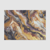 Donker Paarse Zwart Grijs Wit Goud Marmeren Patroo Tissuepapier (Voorkant)