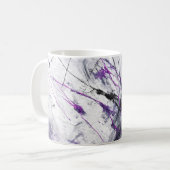 Donker Paarse Zwarte Abstracte Kunst Mok (Voorkant links)