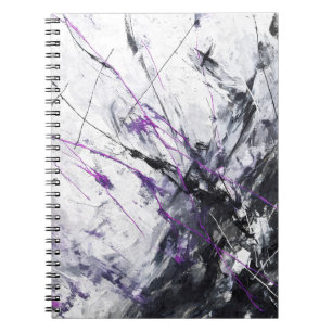 Donker Paarse Zwarte Storm Abstract Notitieboek