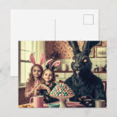 Donker Paaskonijn  Snoep Avondmaal Briefkaart (Voorkant / Achterkant)