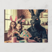 Donker Paaskonijn Snoep Avondmaal Briefkaart (Voorkant)