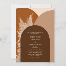 Donker Pampass gras en Arches Wedding Invitation Kaart
