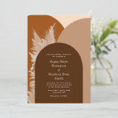 Donker Pampass gras en Arches Wedding Invitation Kaart (Staand voorkant)