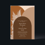 Donker Pampass gras en Arches Wedding Invitation Kaart<br><div class="desc">Ik creëerde een trouwsuite geïnspireerd door fluffy pampasgras en bogen in woestijnkleuren. Volledig collectie https://www.zazzle.com/collections/pampass-119716034382084568</div>