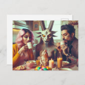 Donker Pasen  Snoep Ontbijt Horror Briefkaart (Voorkant / Achterkant)