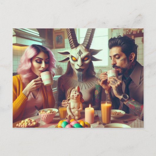 Donker Pasen  Snoep Ontbijt Horror Briefkaart (Voorkant)