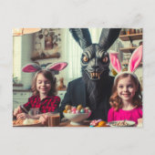 Donker Pasen Zwart Konijn Horror Briefkaart (Voorkant)