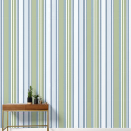 Donker Pastelblauw en Lente Regen Strepen Behang