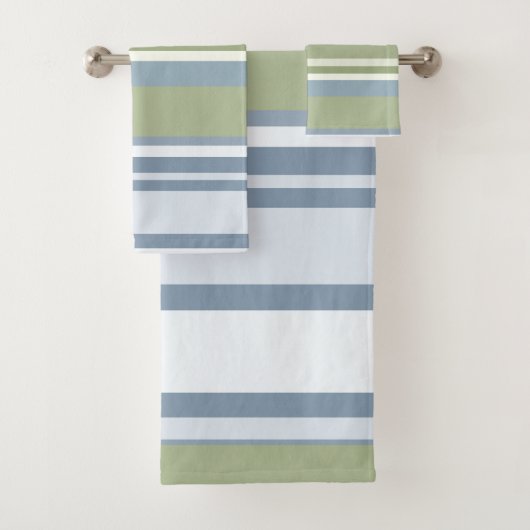 Donker Pastelblauw en Lenteregen Strepen Bad Handdoek (Insitu)