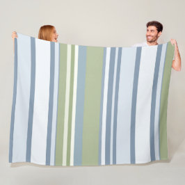 Donker Pastelblauw en Lenteregen Strepen Fleece Deken