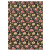 Donker  pioen Bloemen Patroon Tafelkleed (Voorkant)