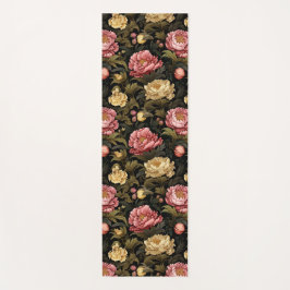 Donker pioen Bloemen Patroon Yogamat