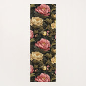 Donker  pioen Bloemen Patroon Yogamat (Achterkant)