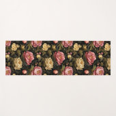 Donker  pioen Bloemen Patroon Yogamat (Voorkant (horizontaal))