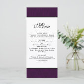 Donker Plum Damask Wedding Menu (Staand voorkant)