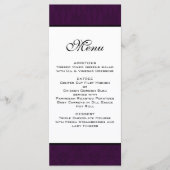 Donker Plum Damask Wedding Menu (Voorkant)