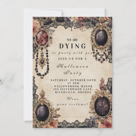 Donker  portret Halloween Kaart (Voorkant)