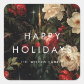 Donker  Prettige feestdagen achtergrond minimalist Vierkante Sticker (Voorkant)