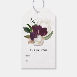 Donker Pruim Fluwelen Bloem Cadeaulabel