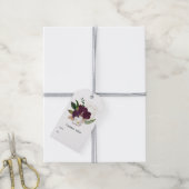 Donker Pruim Fluwelen Bloem Cadeaulabel (Met Touw)