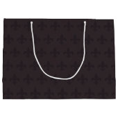 Donker Pruim Gotische Fleur de Lis Groot Cadeauzakje (Achterkant)