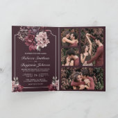 Donker Pruim Somber Bloem Kader QR Code Bruiloft (Binnen)