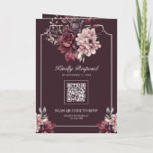 Donker Pruim Somber Bloem Kader QR Code Bruiloft (Achterkant)