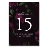 Donker Pruimen Bloemmotief | Persoonlijke Trouwdag Kaart (Voorkant)