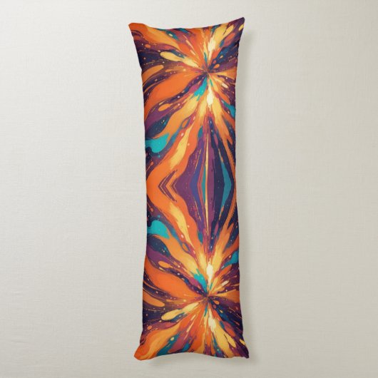 Donker psychedelisch ontwerp lichaamskussen (Achterkant (Verticaal))