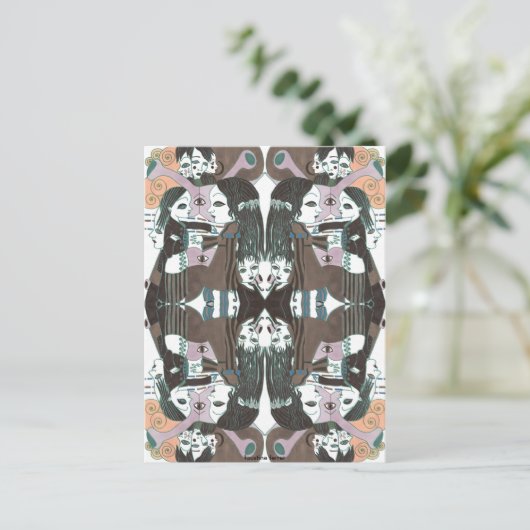 donker psychedelisme slak briefkaart (Staand voorkant)