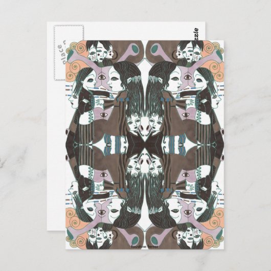 donker psychedelisme slak briefkaart (Voorkant / Achterkant)