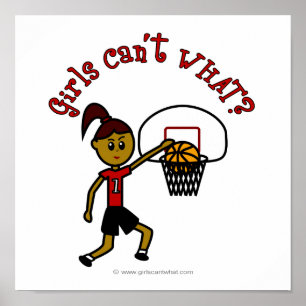 Donker Red Womens Basketball Poster